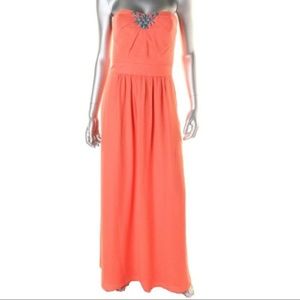 [M60 Miss Sixty] Coral Strapless Bead Dress Size 8
